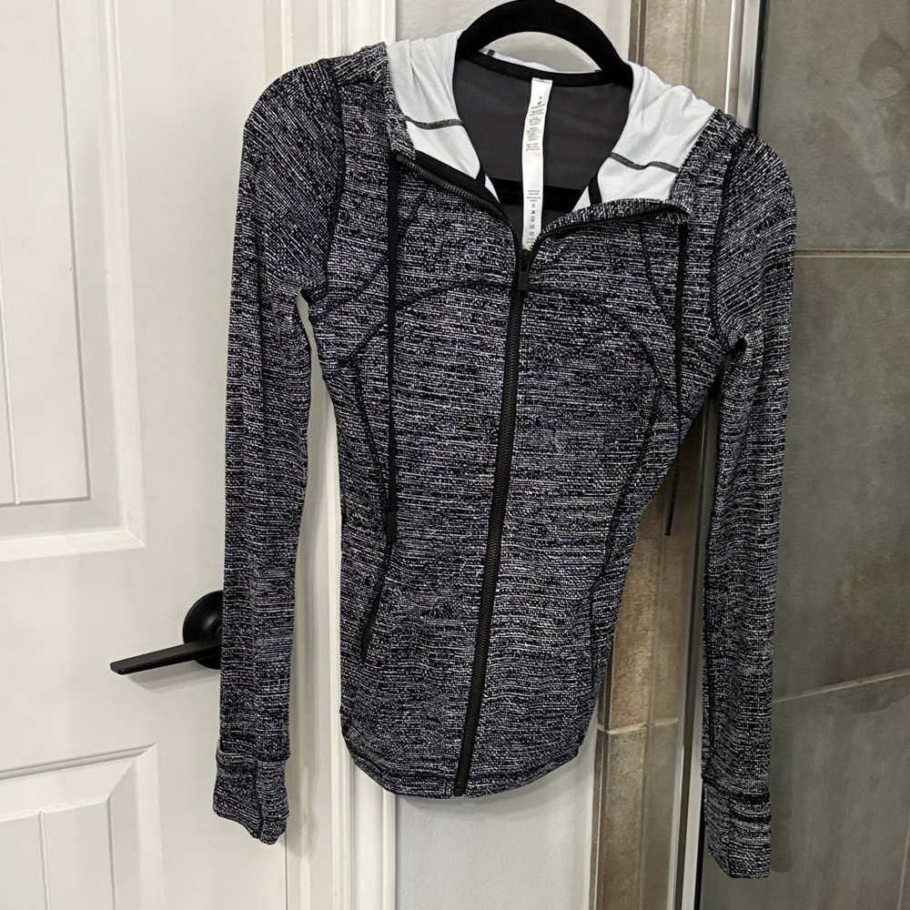 lululemon athletica Black & White Space Dye Hooded Jacket